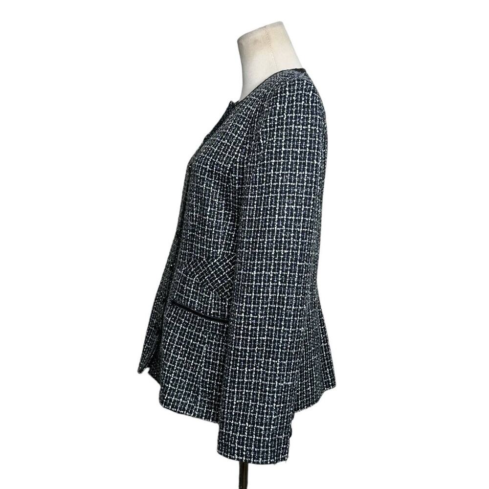 Sag Harbor black tweed sequin trim detail button blazer size 12 - Picture 8 of 10